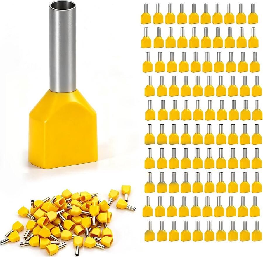 100 stuks adereindhulzen 4mm² Twin adereindhulzen 4mm² dubbele set