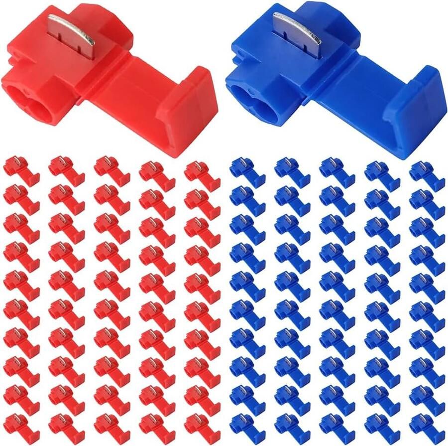 100 stuks aftakverbinderset stroomdief auto T-Tap klemverbinder snelverbinder snelverbinders voor auto en motorfiets snelkoppeling voor kabels draden en leidingen