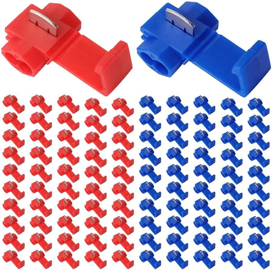 100 stuks aftakverbinderset stroomdief auto T-Tap klemverbinder snelverbinder snelverbinders voor auto en motorfiets snelkoppeling voor kabels draden en leidingen