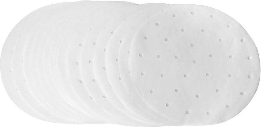 100 Stuks Geperforeerd Bamboepapier Ø 23 cm voor Stomen en Airfryer