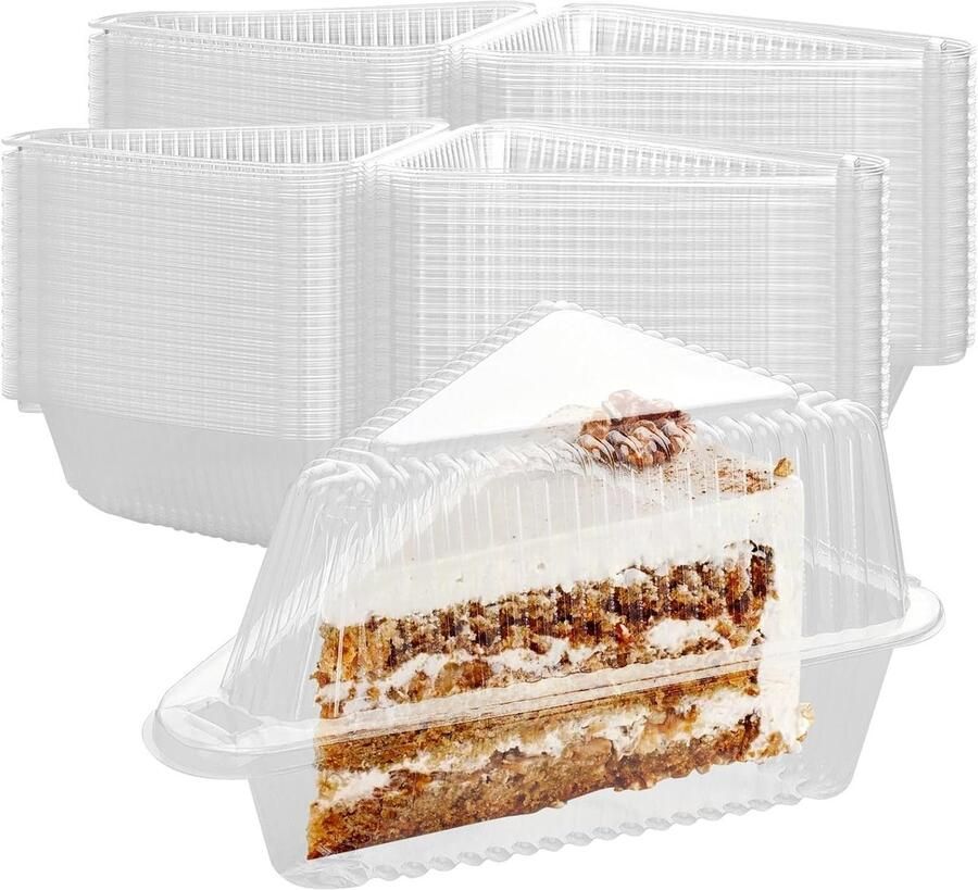 100 Stuks Individuele Driehoekige Taartdozen Heldere Dozen met Deksel voor Taart Cheesecake en Salades