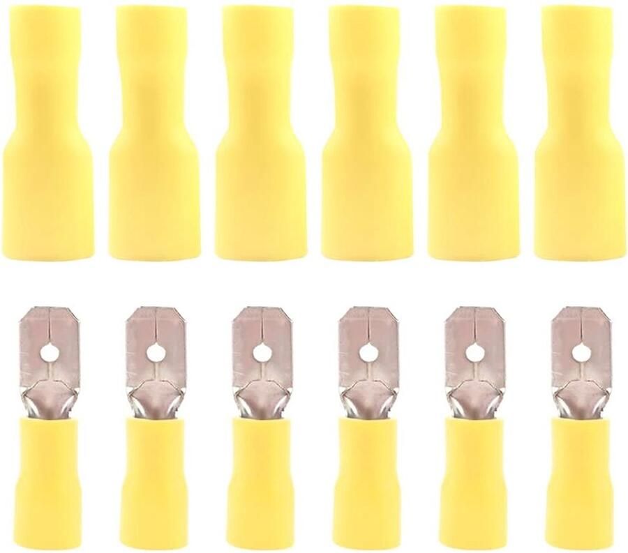 100 stuks kabelschoenen platte stekker en platte steekhulzen krimpverbinders 12-10 AWG (DPSY)