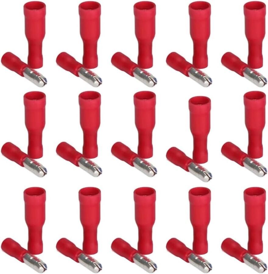100 stuks kabelschoenen ronde stekkerhulzen geïsoleerde knelverbinders (DPZH)