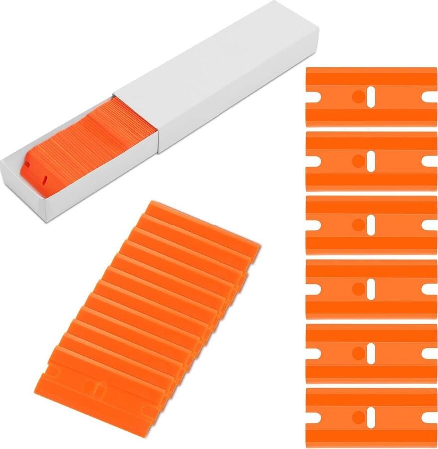 100 Stuks Keramische Vervangbladen voor Kookplaat Schraper Plastic en Mes Bladen voor Efficiënt Schoonmaken
