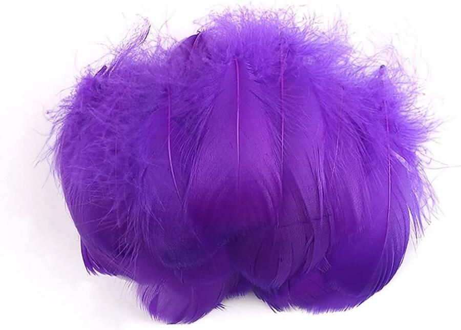 100 stuks kleurrijke veren om te knutselen natuurlijke veren ganzenveren indianen knutselveren voor doe-het-zelf kunstwerk maskers hoeden oorbellen haarsieraden dromenvanger bruiloft carnaval feestdecoratie 7-12 cm donkerpaars
