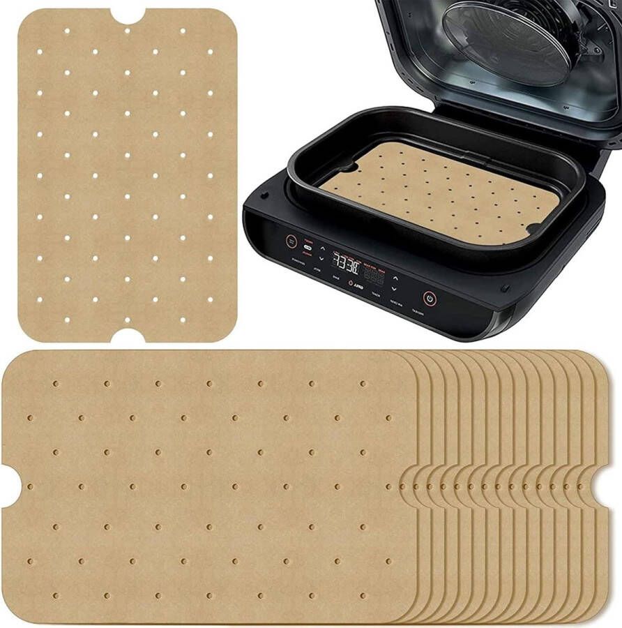 100 stuks ongebleekt heteluchtfriteuse perkamentpapier 77 'x117' Nonstick Air Fryer Liners voor Ninja Foodi XL Smart FG551 6-in-1 Indoor Grill
