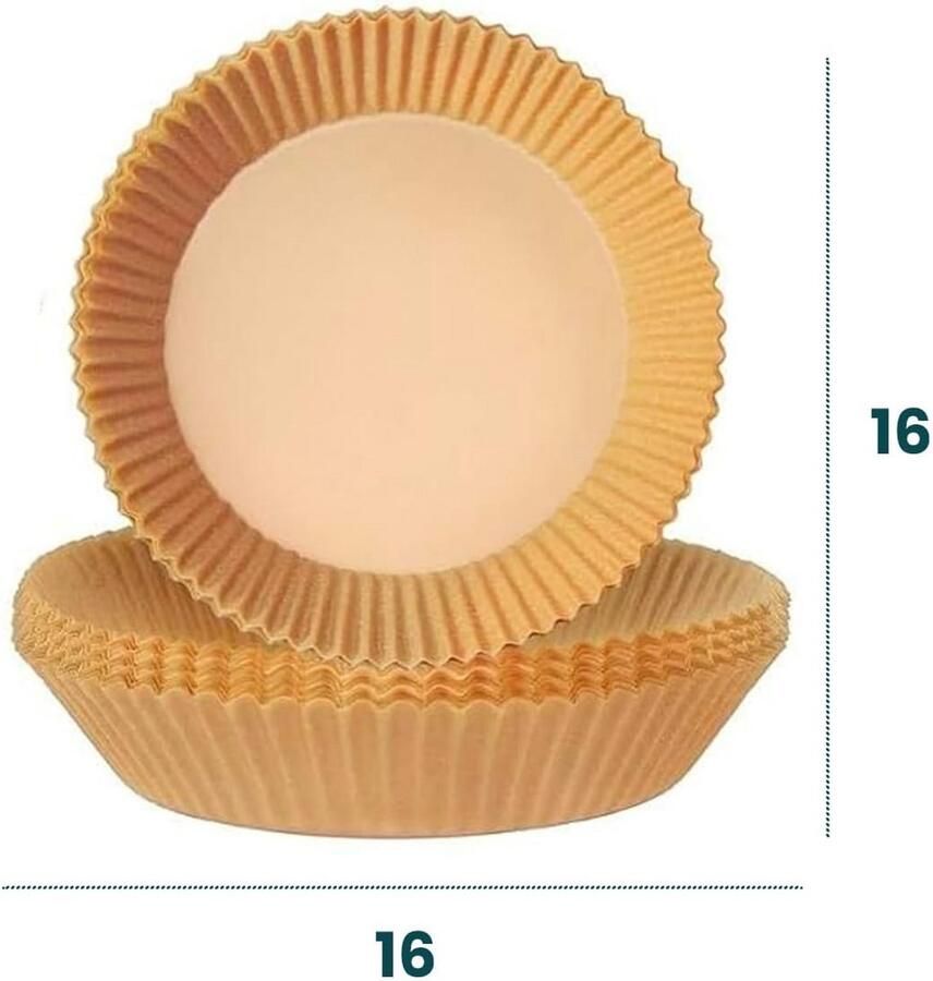 100 stuks ronde bakvellen voor heteluchtfriteuse vetvrij en anti-aanbak