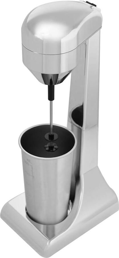 100 W Milkshakemixer 22000 omw min elektrische blender 2 snelheden 500 ml kopcapaciteit drankmixer voor het bereiden van melkthee milkshakes koffie (zilver)