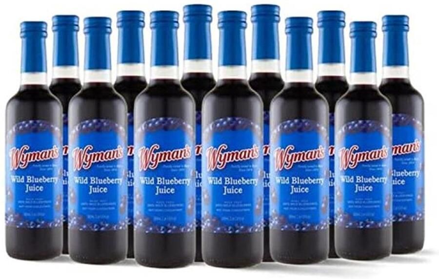 100% Wild Blueberry Juice Glasfles 500ml Geen Toegevoegde Suikers