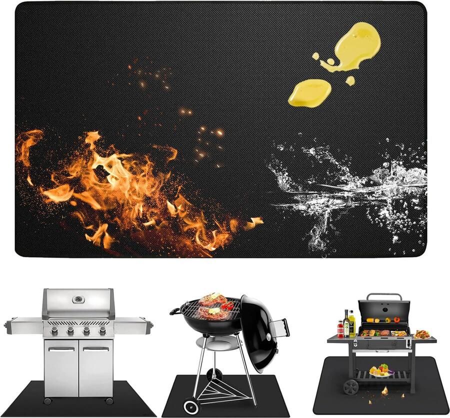 100 x 150 cm grill- en vloerbeschermmat hittebestendig tot 1800 °C