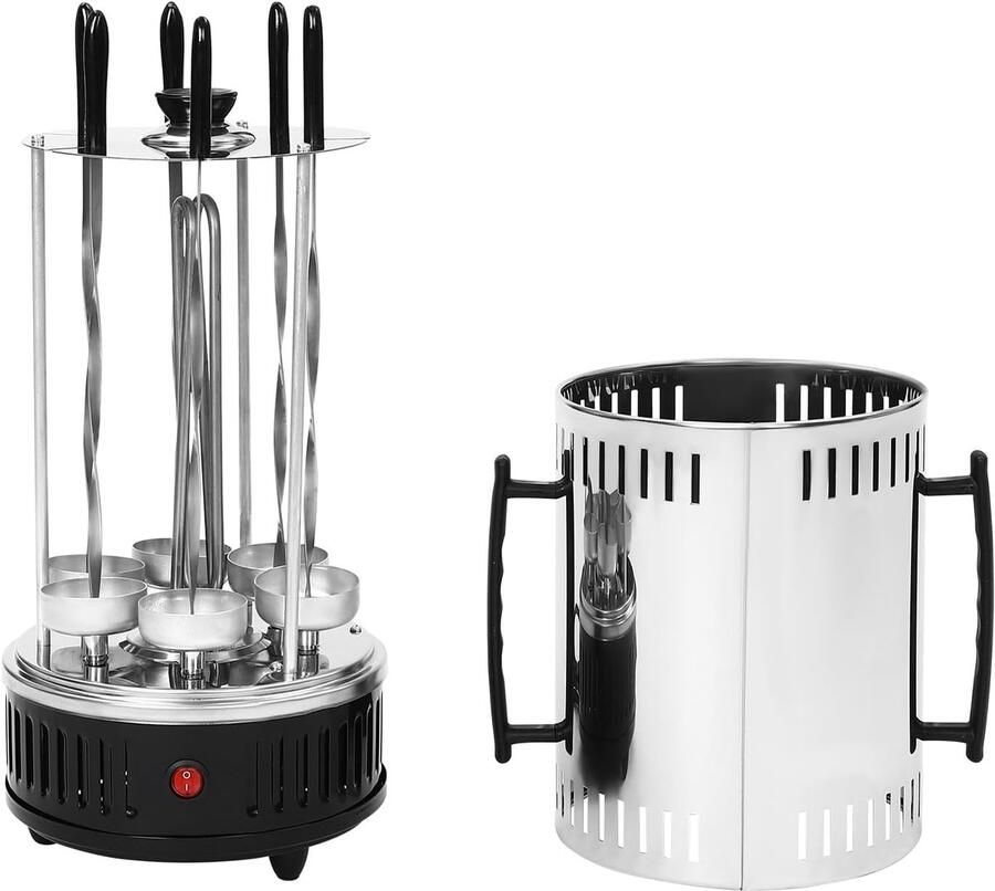 1000 W gyros-grill tafelgrill elektrische grill verticale rotisserie-grill elektrische draaigriller BBQ voor thuisgebruik voor barbecuefeestjes in de open lucht picknicks (6 x
