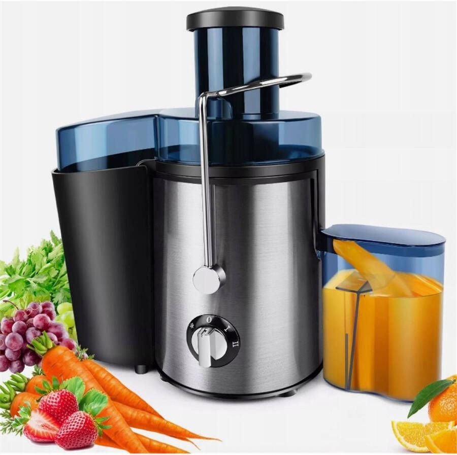 1000W Elektrische Sapcentrifuge Slowjuicer 500ML Met brede vulopening 2 instelbare snelheden Veiligheidsvergrendeling Geschikt voor fruit groenten