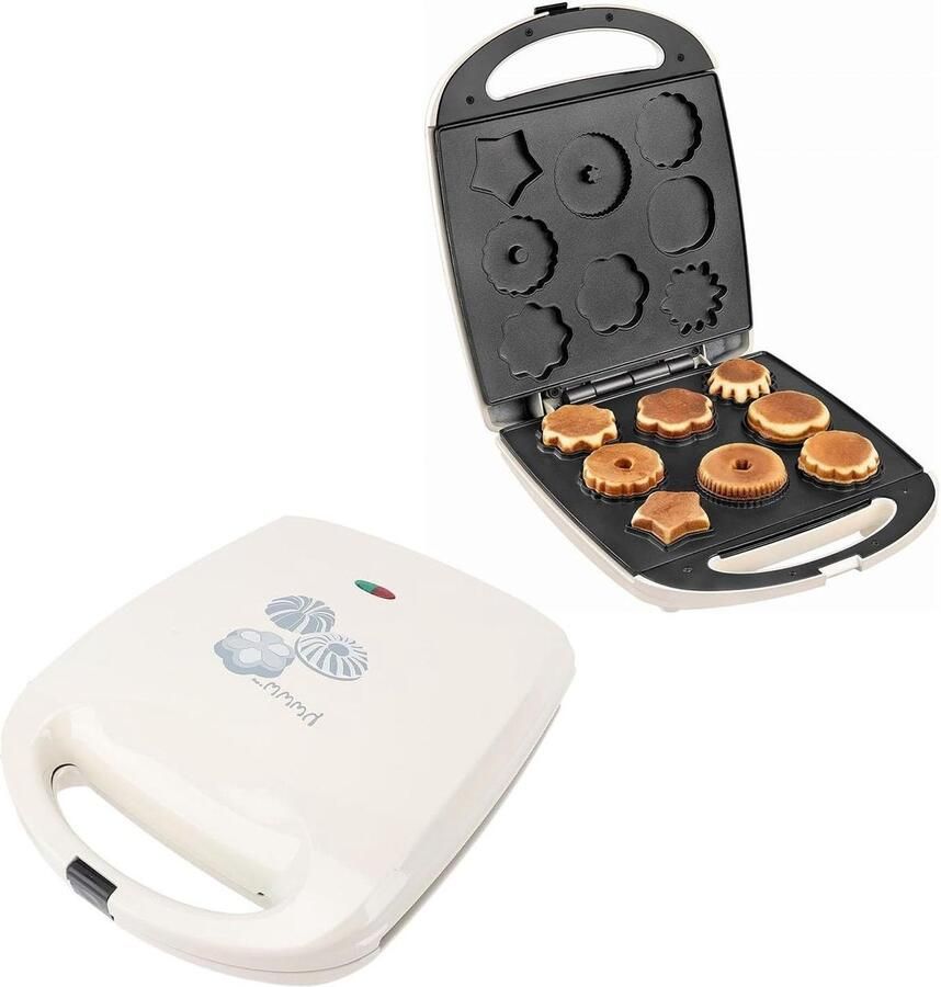 1000W Multi Shapes Cookies Maker Biscuit Maker 8 Hole Non-stick Scones Maker Machine Cake Pan voor Merken Ontbijtmachine voor Snacks Bakken Pannenkoek Donut Cupcake (EU-stekker