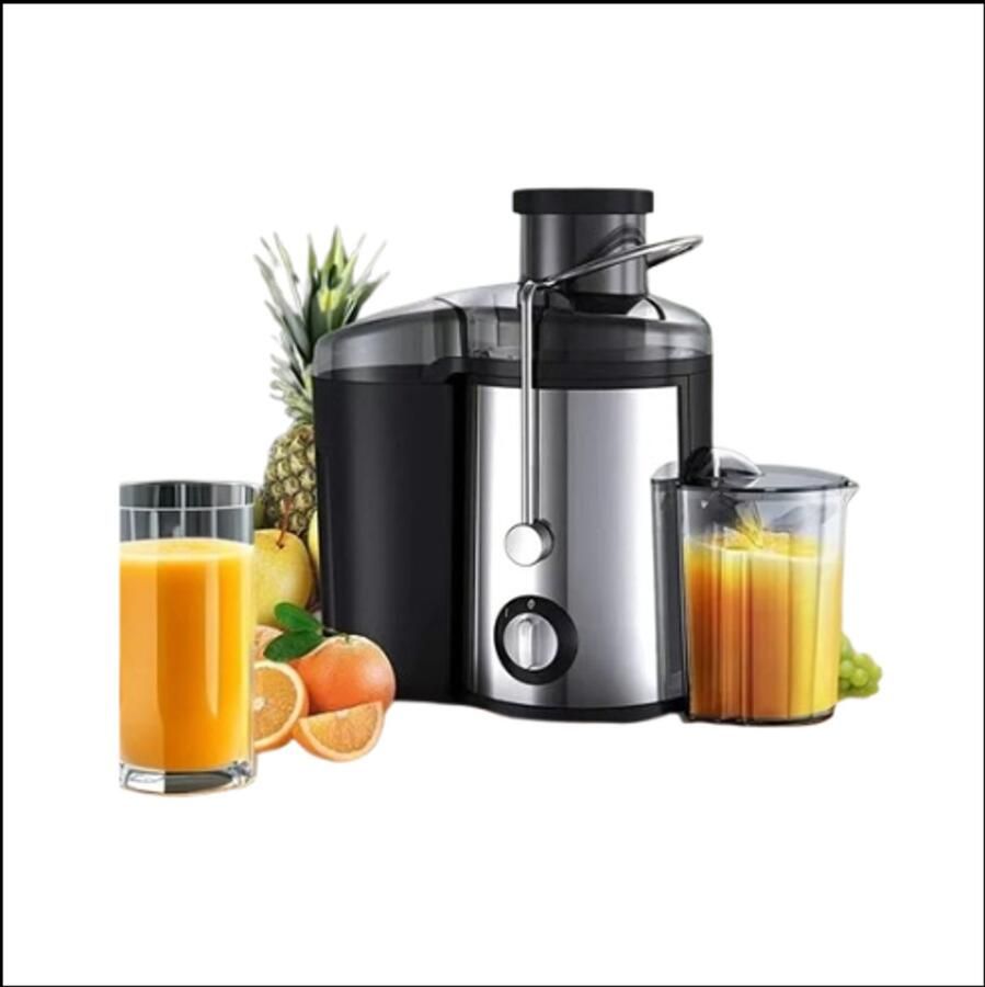 1000W Sapcentrifuge – Voor Hele Groenten en Fruit – 65mm Brede Invoer – 2 Snelheden – Titanium Messen & 500ml Sapkan