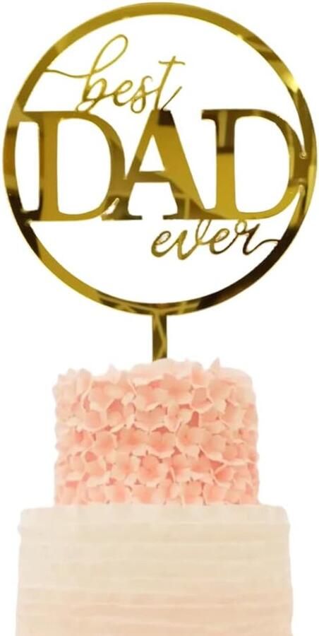 10Pcs Acryl Gelukkige Vaderdag Cake Topper Beste Vader Ooit Party Cake Decoratie Voor Gelukkige Vaderdag Papa Verjaardagsfeestartikelen Decoratie