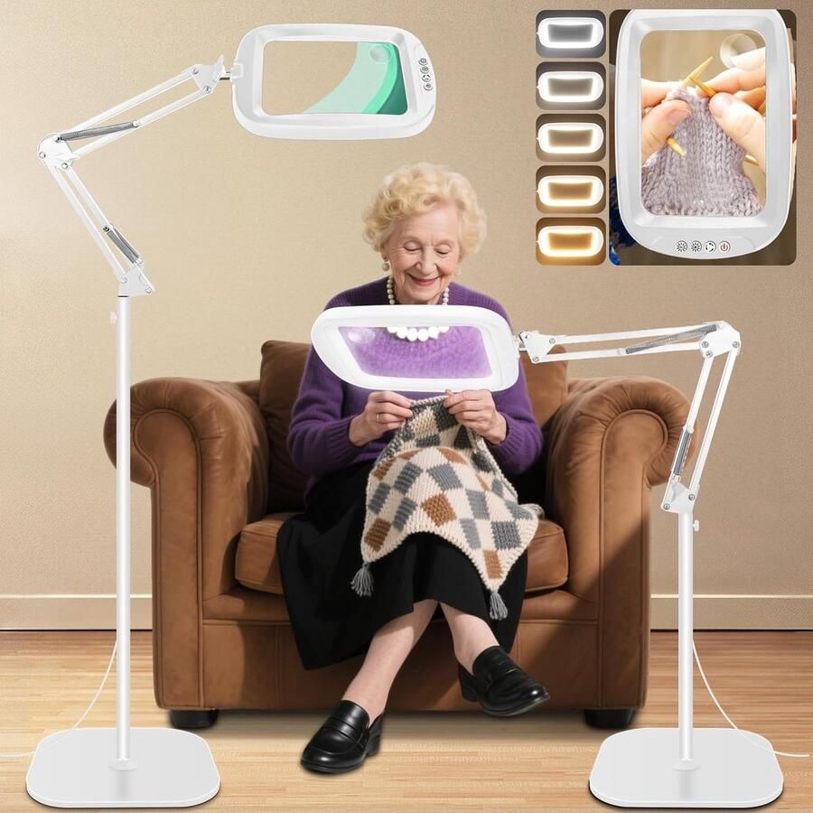 10x 30-voudige vergroting met licht en standaard 2-in-1 vergrootlamp met 60 leds met instelbare helderheid loep voor naaien handwerk hobby