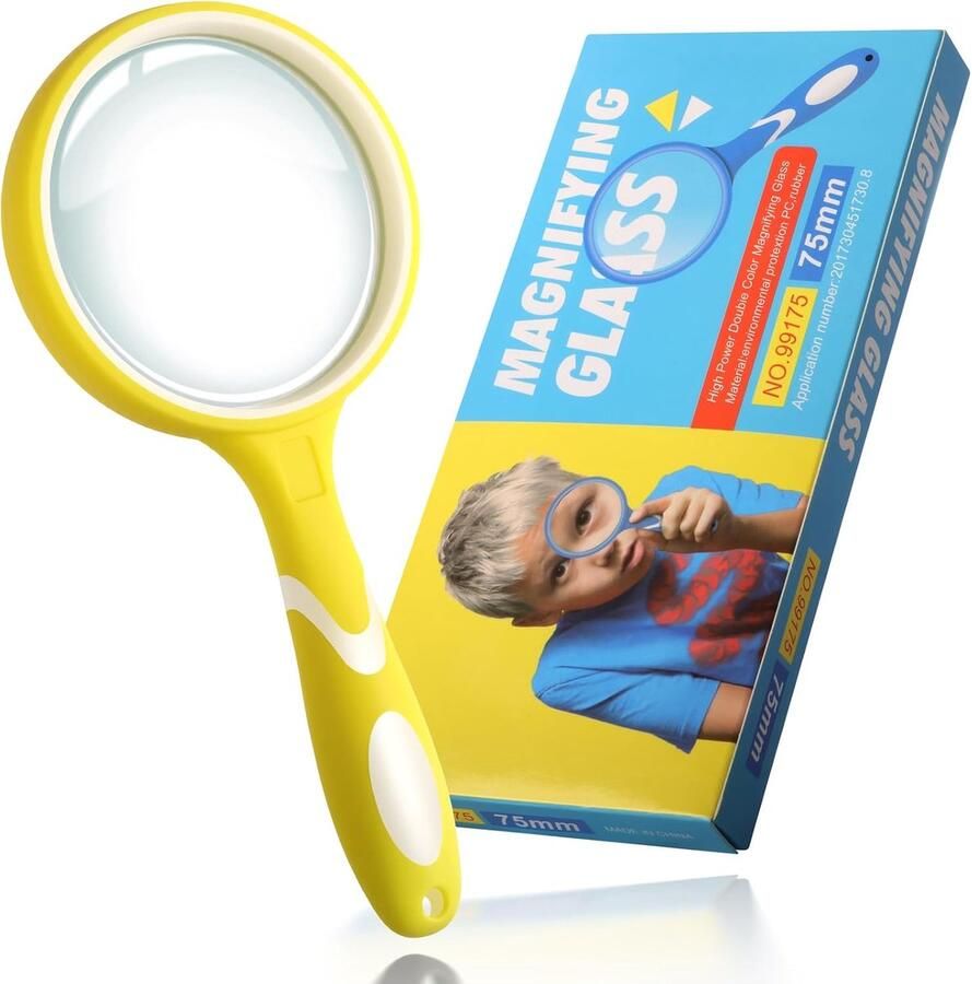 10x vergrootglas kinderen en senioren leesloep geel