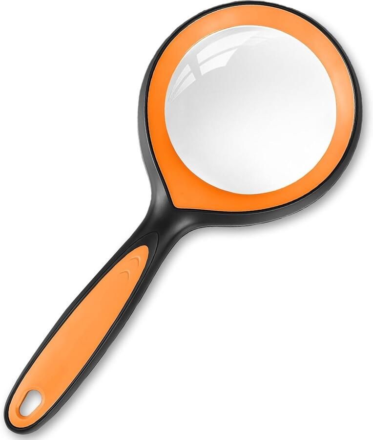 10x vergrootglas grote handloep voor volwassenen en kinderen draagbare vergrootglas voor wetenschappelijke verkenning lezen insectenobservatie zwart en oranje