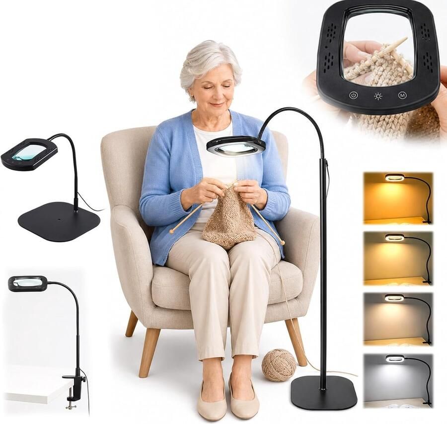 10X Vergrootglas Verlichte Vergrootglas met Licht en Vloerstaande