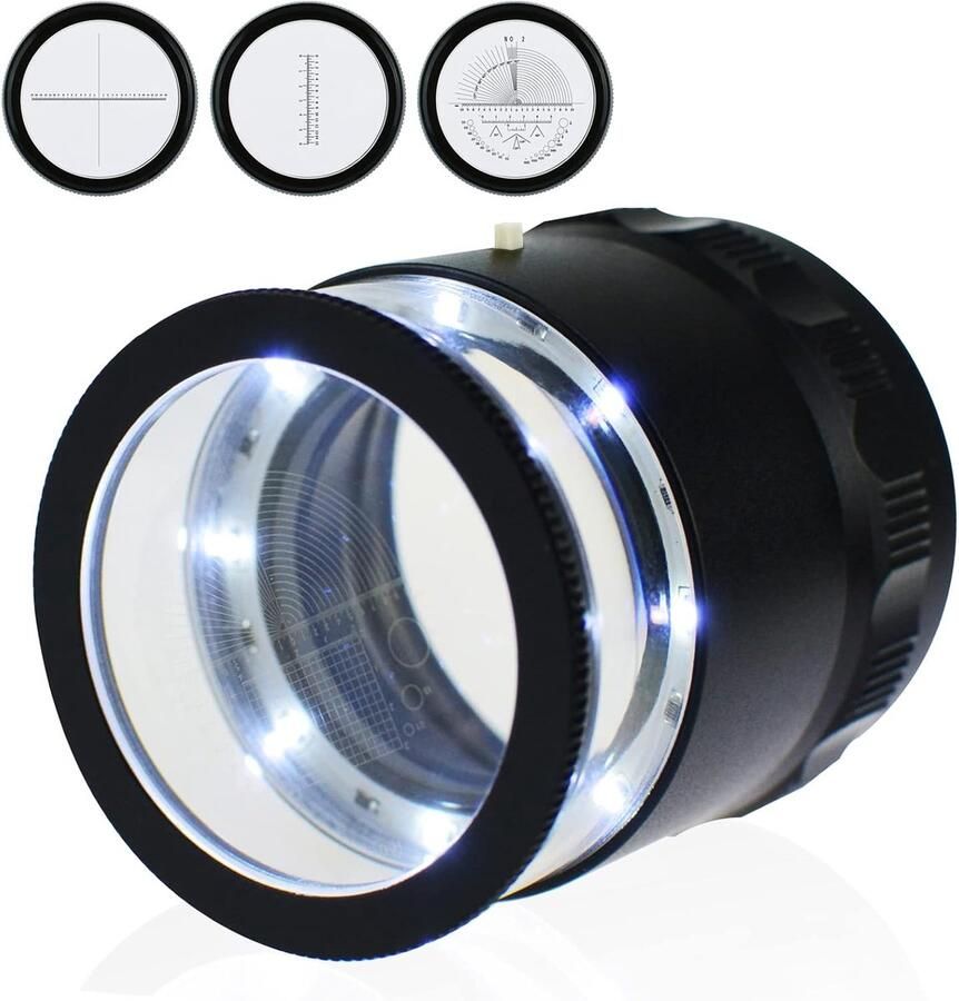 10x Vergroting 8 LED Licht Glas Schaal Diagram Juweliers Oog 25mm Veld van Uitzicht