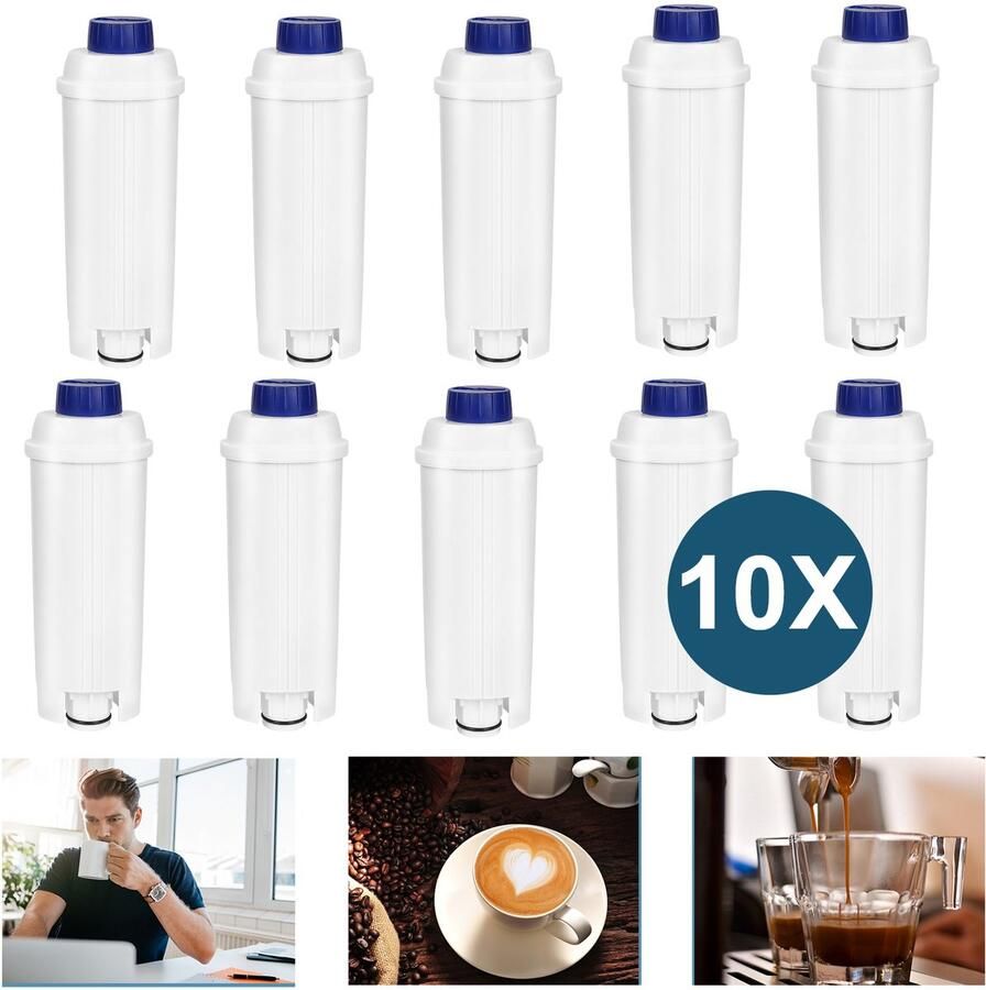 10x Vervangende Waterfilter voor De'Longhi Koffiemachine DLSC002 Compatibel Geschikt voor Magnifica Evo & S Primadonna Eletta