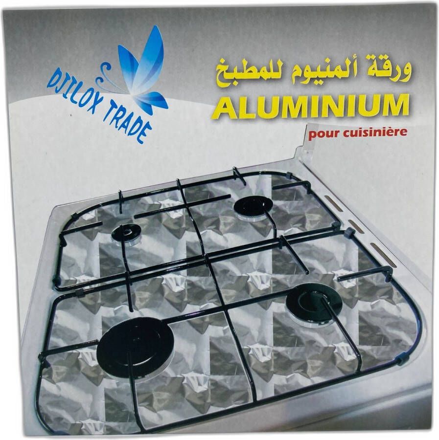 10x Wegwerp Aluminium Fornuis Folie 50 x 60 cm Bescherming voor Kookplaat of Gasfornuis - Foto 1
