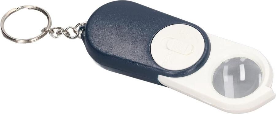 10x Zakvergrootglas Dubbellaagse Lenzen Opvouwbare Handheld Mini-loep Sleutelhanger met LED-licht voor Lezen Inspectie Ouderen