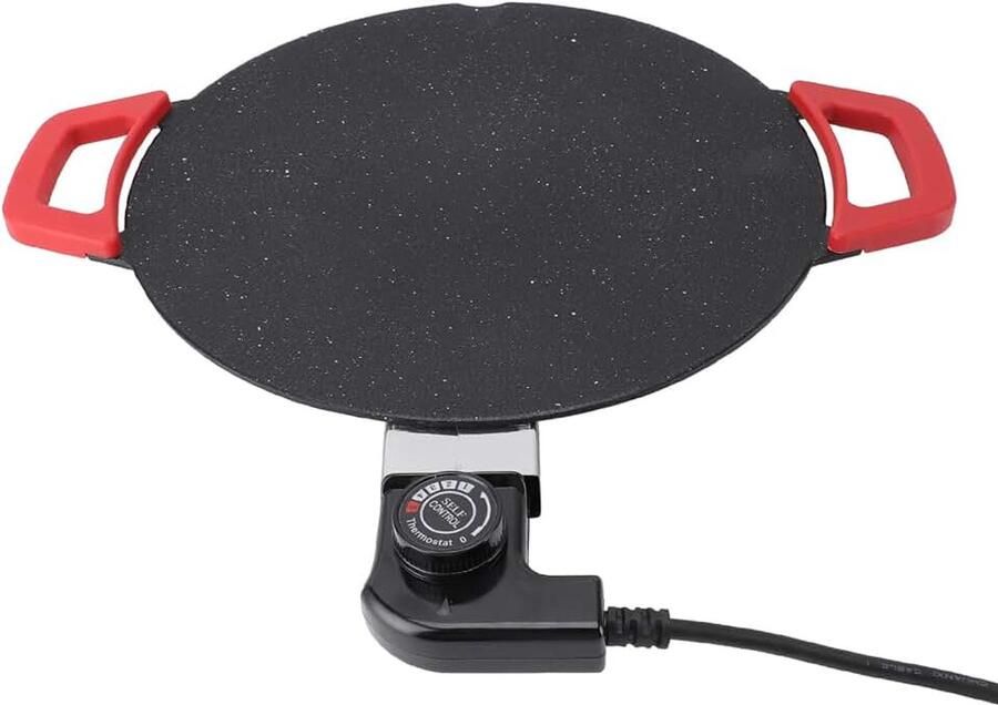 11 8 Inch Elektrische Bakplaat Rookloze Elektrische met Anti-aanbaklaag en Verstelbare Temperatuurregeling Crêpemaker met Handgrepen Pannenkoekmaker voor (EU-stekker