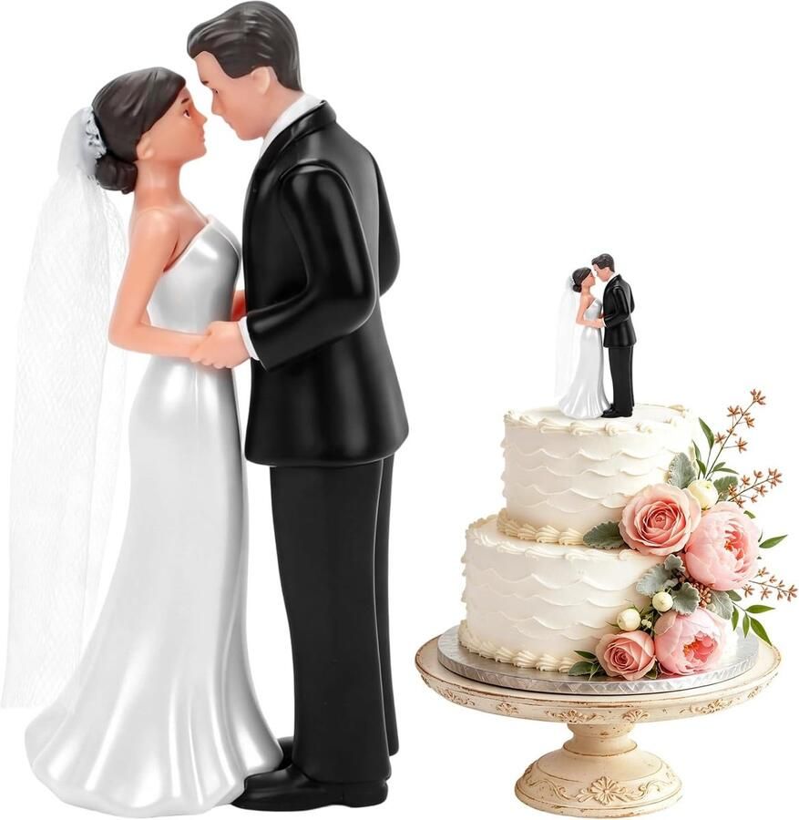 11 cm bruidspaar figuren bruidspaar taartdecoratie met basis voor huwelijksfeest jubileum en desktop-aandenken