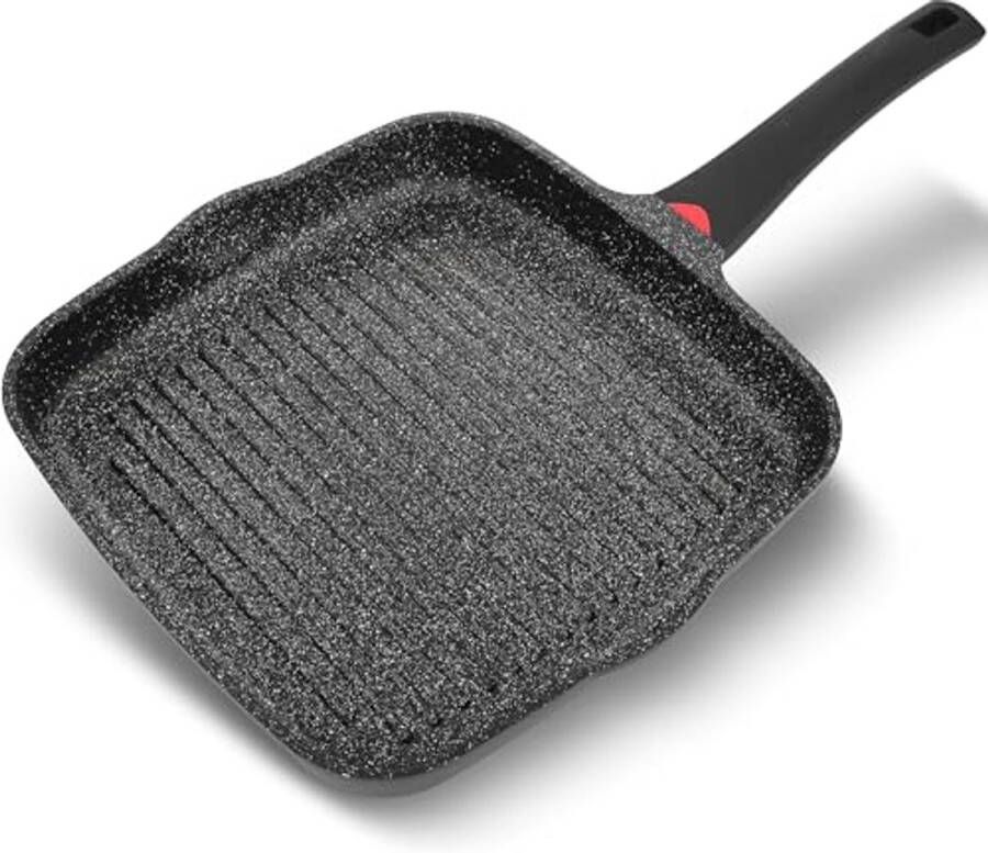 11 inch niet-stick grillpan met schenktuit lichtgewicht 2 66 liter inductie compatibel PFOA gratis (zwart)