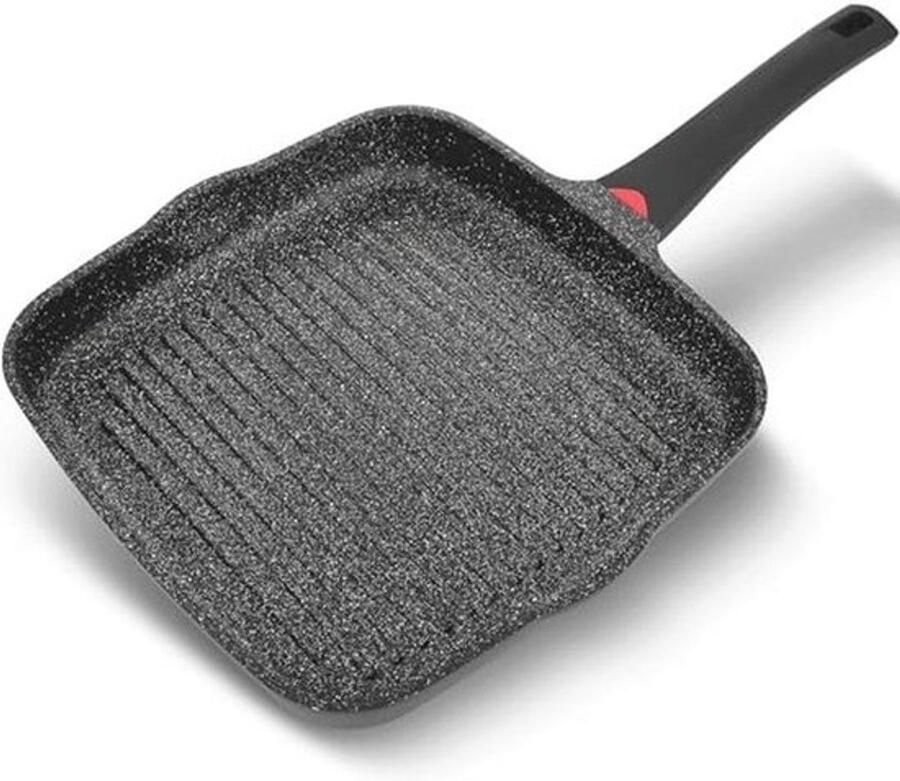11 inch niet-stick grillpan met schenktuit lichtgewicht 2 66 liter inductie compatibel PFOA gratis (zwart)