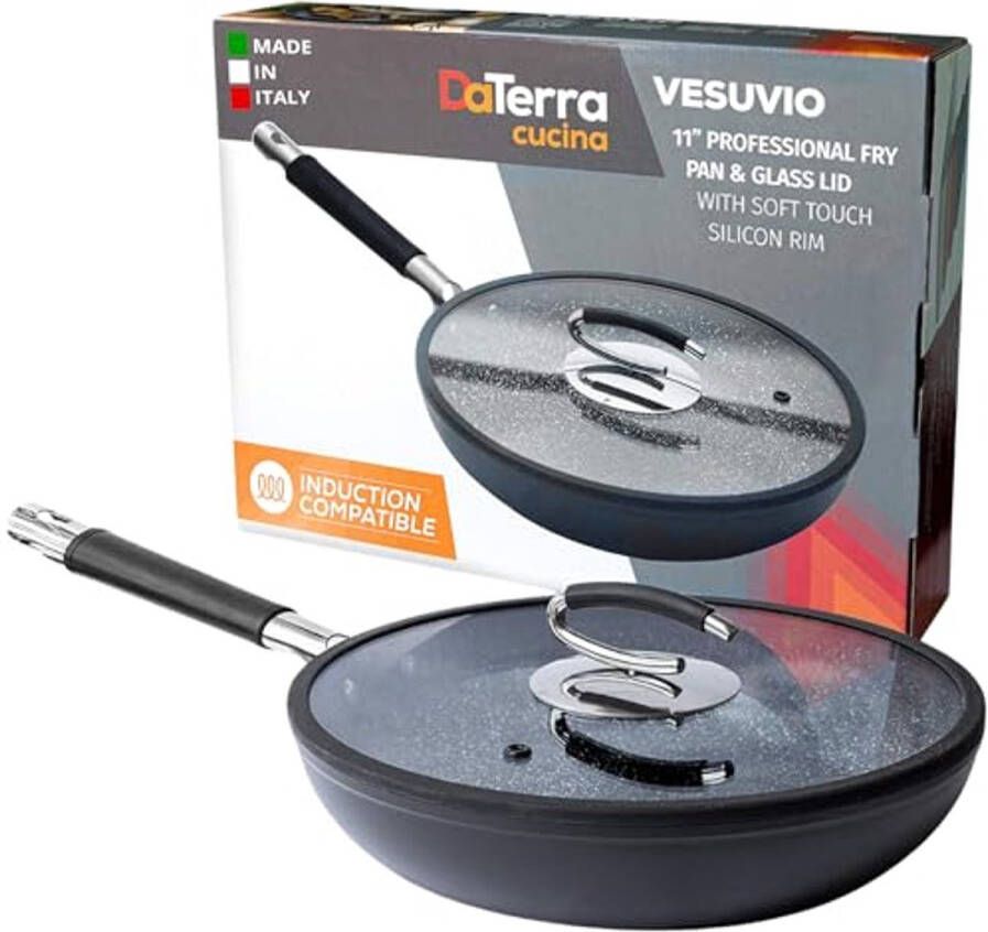 11 Keramische Koekenpan met Deksel Ovenbestendige en Inductie Veilige Antikleef Pannen