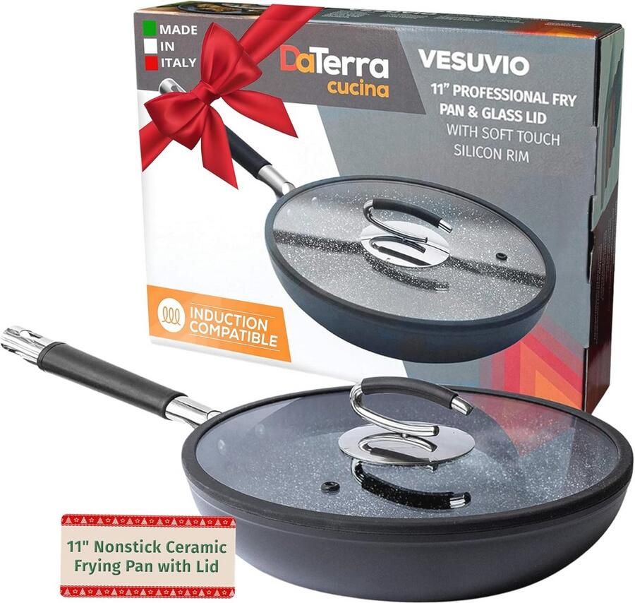 11 Keramische Koekenpan met Deksel Ovenbestendige en Inductie Veilige Antikleef Pannen