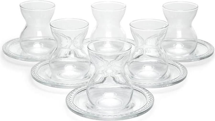 12-delige theeglazenset Cay Bardagi 6x theeglas + 6x schoteltje