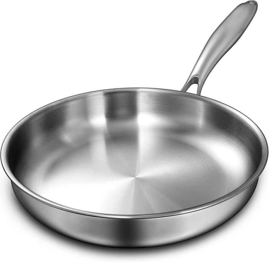 12 Inch Tri-Ply Roestvrijstalen Koekenpan Inductie Compatibel