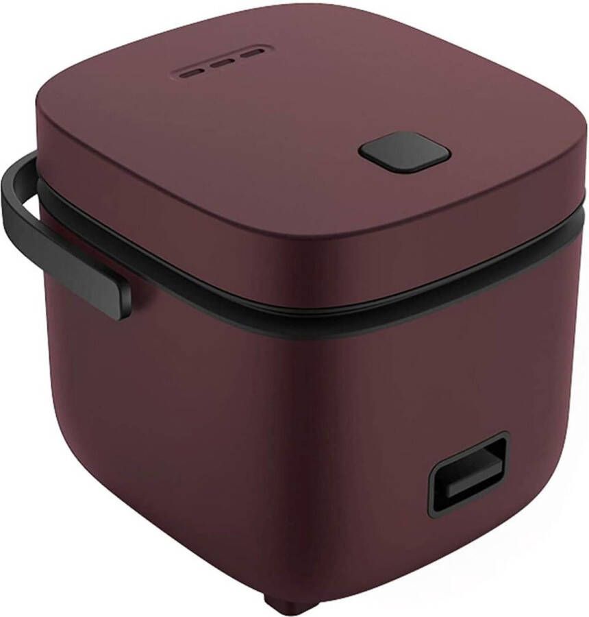 12 l Rijstkoker met stoompan antiaanbaklaag bescherming tegen hoge temperaturen bediening met één druk op de knop ideaal voor een of twee personen rijst vlees pasta soep Bruin