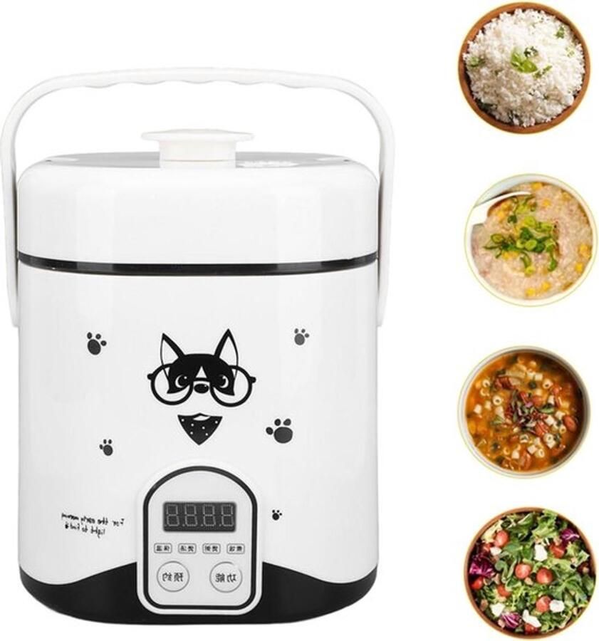 12 Liter Kleine Rijstkoker Niet-klevende Binnenpot Stoomplaat Rijstlepel 24 Uur Reservering Temperatuurregeling Autokamperen Reizen