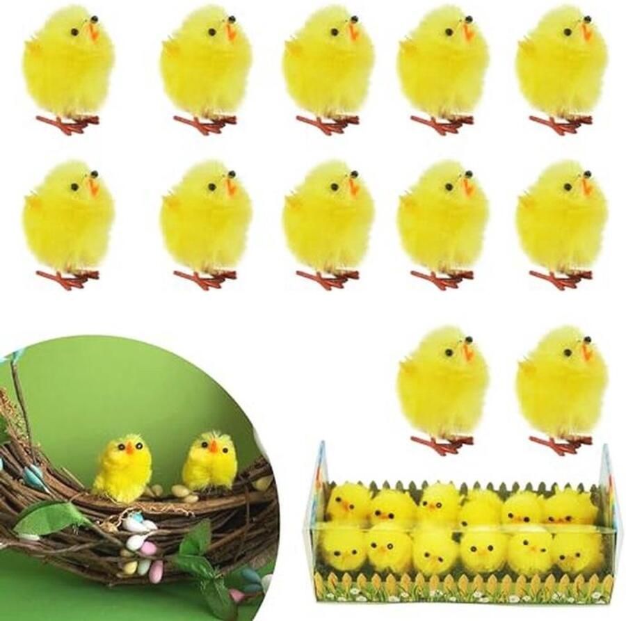 12 Schattige Gele Paaskuikens Ideaal voor Paasdecoraties en Knutselen