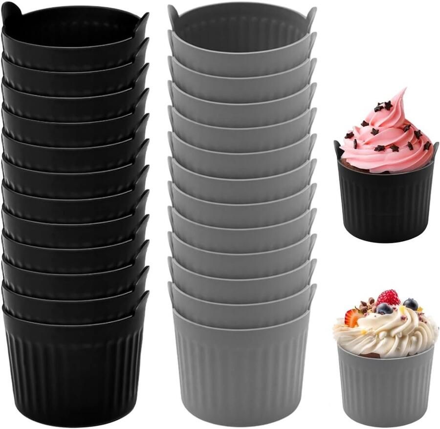 12 Silicone Eieren Poaching Cups voor Airfryer Herbruikbare Antikleef Muffinvormen voor Cake en Pudding BPA-vrij en Duurzaam