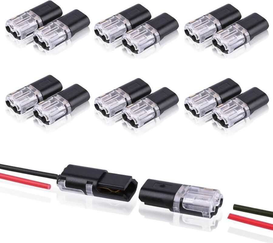 12 stuks 2-polige kabelverbinders autoconnectoren klemverbinder 18-24 AWG draad-snelverbinder voor auto vrachtwagen kajak boten