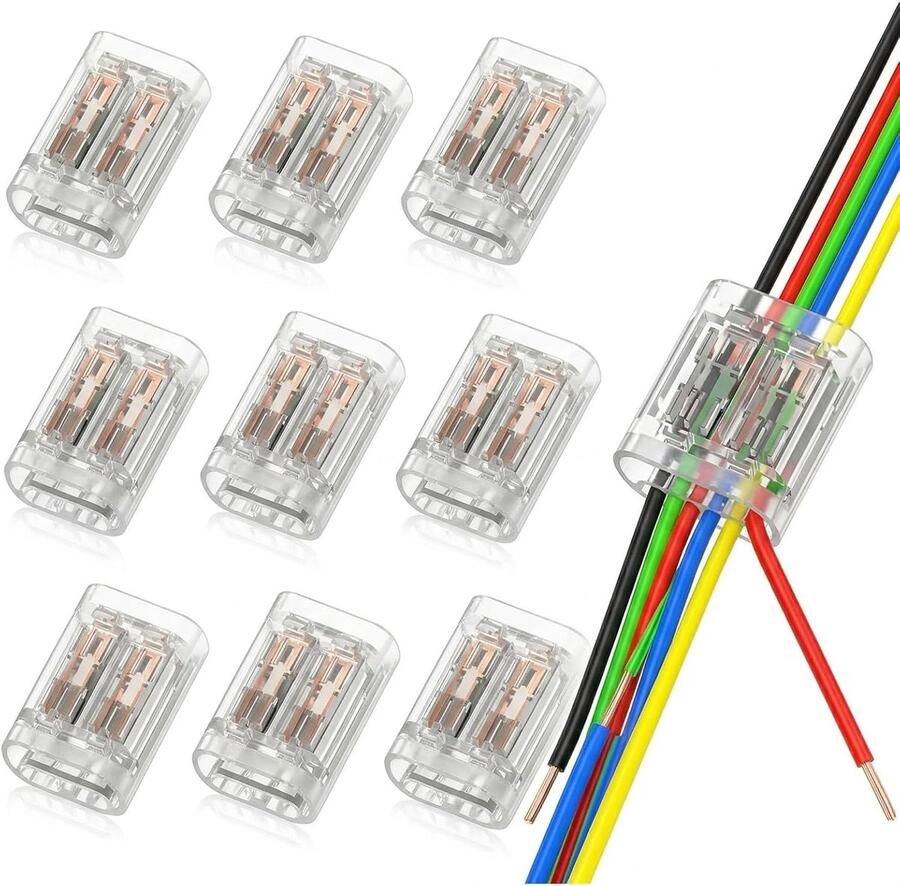 12 stuks 6-polige kabelverbinders soldeervrije snelverbinders 6p elektrische connectoren voor draad-naar-draad 0 35-0 5 mm² (Awg22-20)