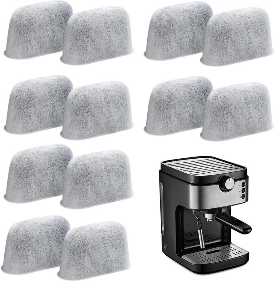 12 Stuks Actieve Kool Waterfilter Cartridges voor Luxe Koffiezetapparaten en Accessoires