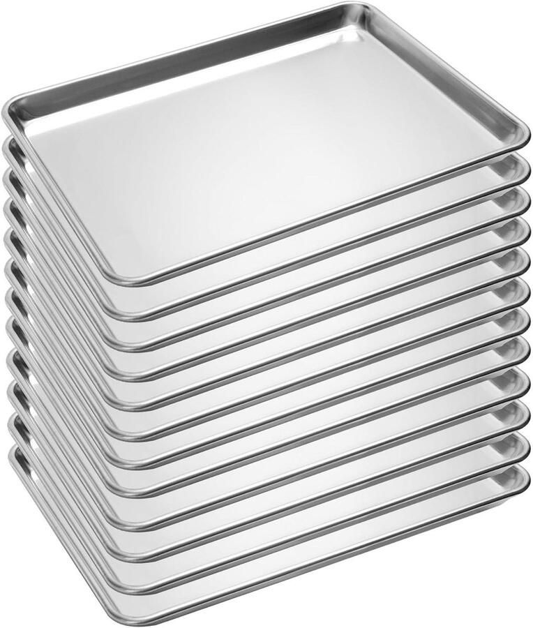 12 Stuks Half Formaat Bakplaat Aluminium Antiaanbak Ovenbladen XXL