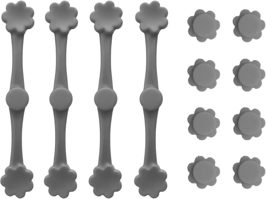 12 stuks hittebestendige magneetclips voor heteluchtfriteuses tot 662 °C voedselveilige siliconen brandbeveiliging voor bakpapier compatibel met ijzeren manden (grijs)