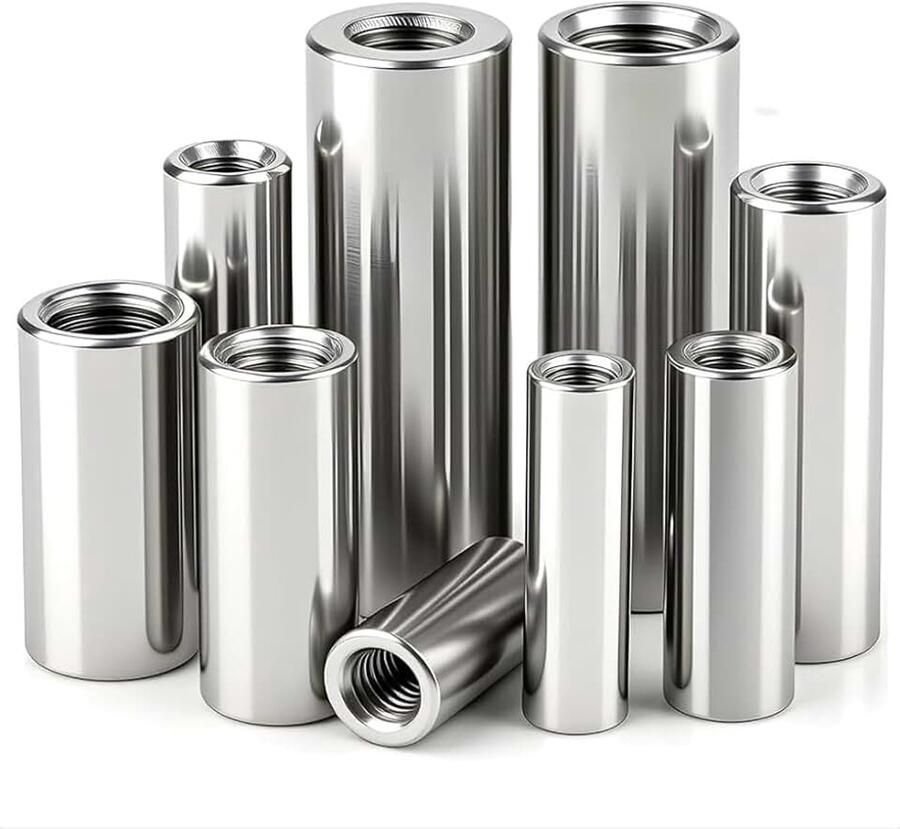 12 stuks M3 ronde schroefdoppen M3x6x20mm ronde nippels 304 roestvrij staal verbindingsmoeren langmoer koppelingsmoer binnendraad afstandsnippels staafmoer voor machines meubels