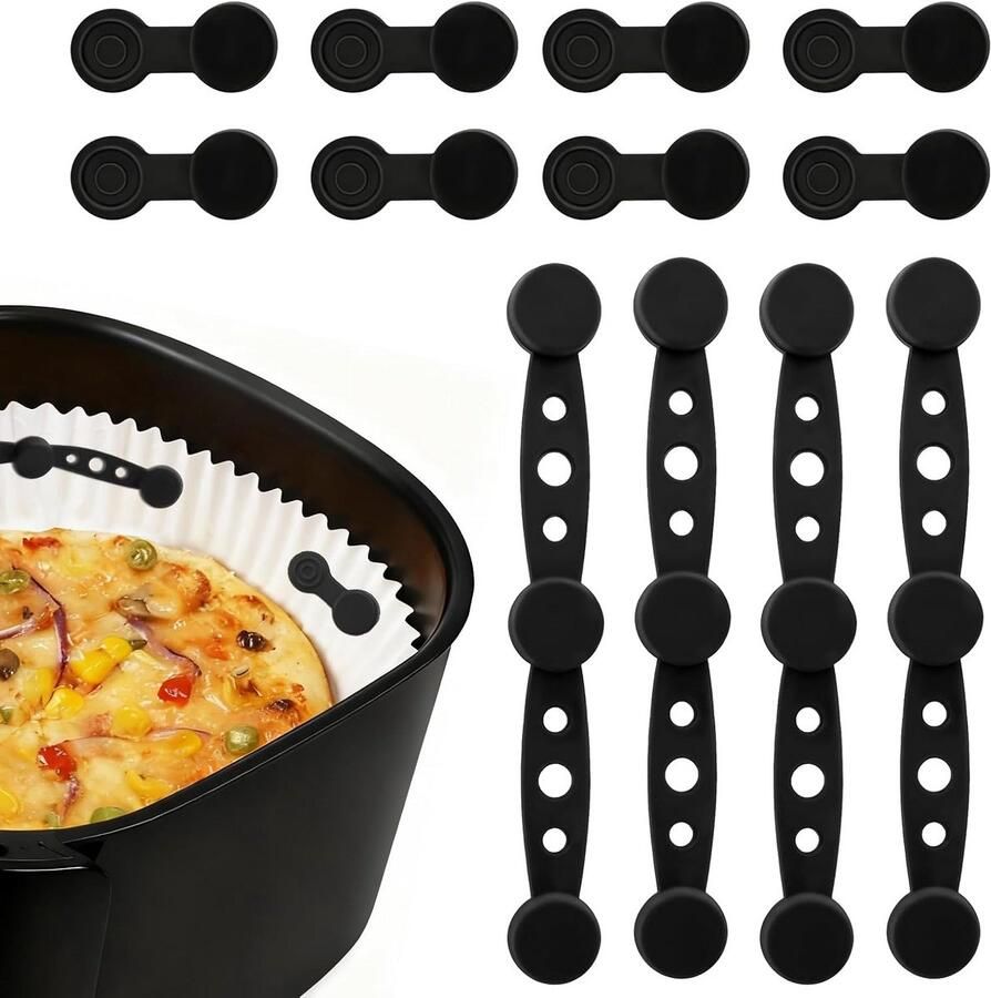12 Stuks Magneten voor Airfryer Bakpapier Hittebestendige Houders van Siliconen