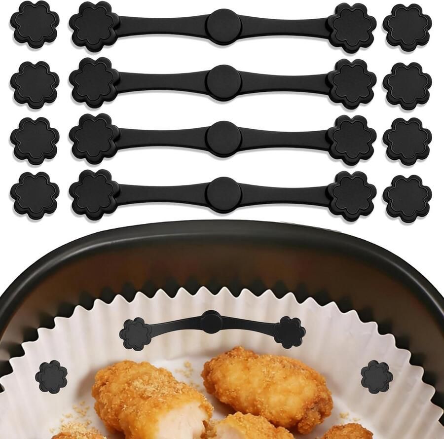 12 Stuks Magneten voor Airfryer-bakpapier Siliconen Magneten voor Airfryer Bakpapier Bevestiging Bevestigingsgesp voor Airfryer-koken en Bakken