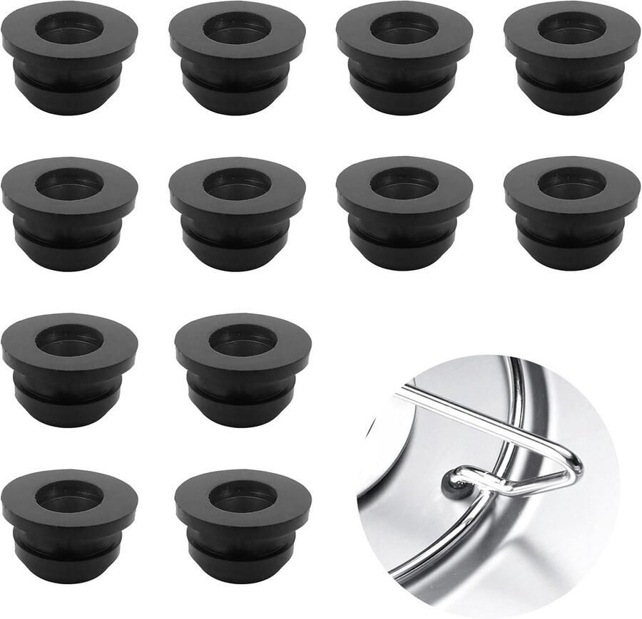 12 Stuks Pannendragerrubbers voor Gasfornuis en Caravan Hittebestendig en Compatibel met 5 mm Staven