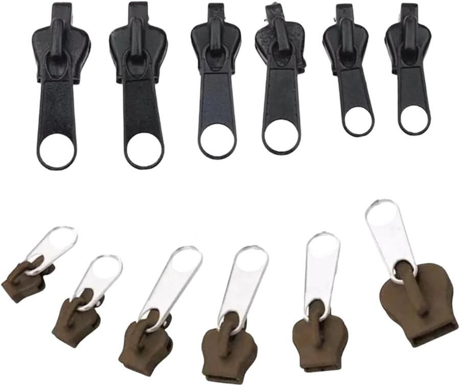 12 stuks ritssluiting reparatieset afneembare rits trekfixer reparatieset ritssluiting universeel voor kleding rugzak bagage slaapzak