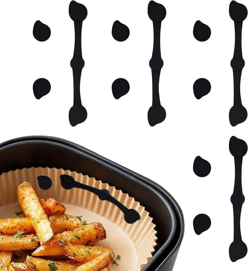 12 stuks siliconen magneten voor airfryer BPA-vrije magneten airfryer heteluchtfriteuse accessoires voor bakpapier accessoires voor Ninja Cosori Philips voorkomt wegglijden en verbranden